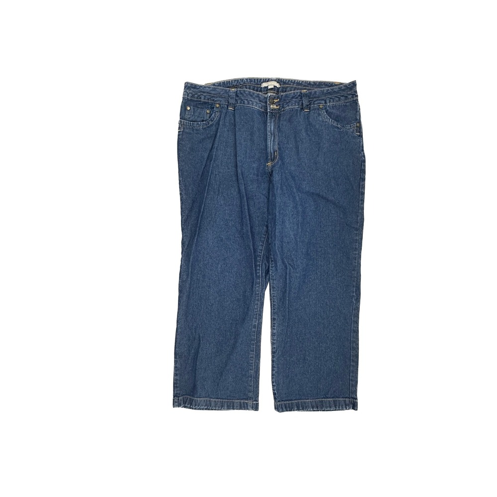 Woman Within Relaxed Straight Leg Women's size‎ 20WP Dark Blue Denim jeans